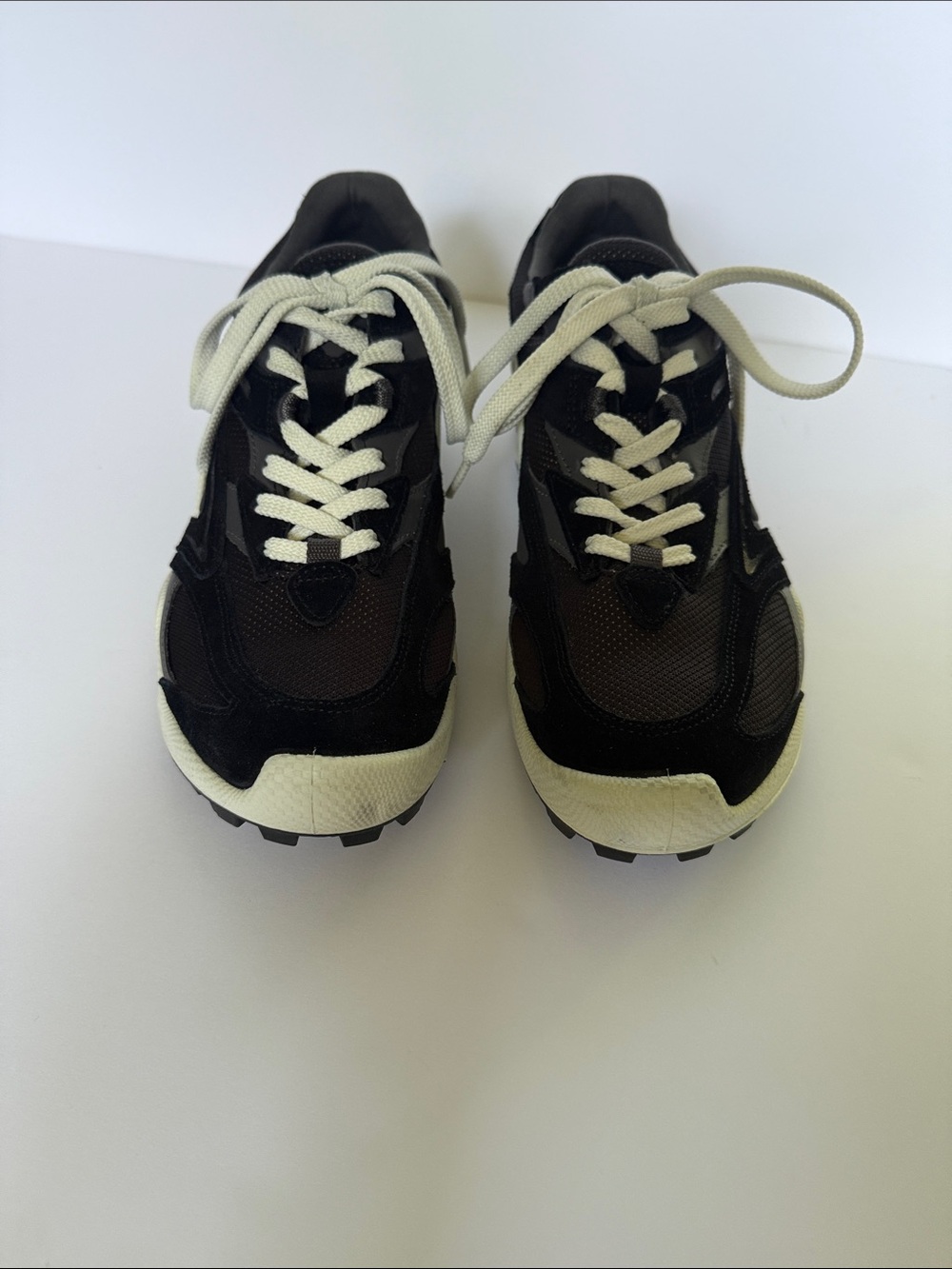 Black and Cream Women’s Sneakers - Classic Lace-Up